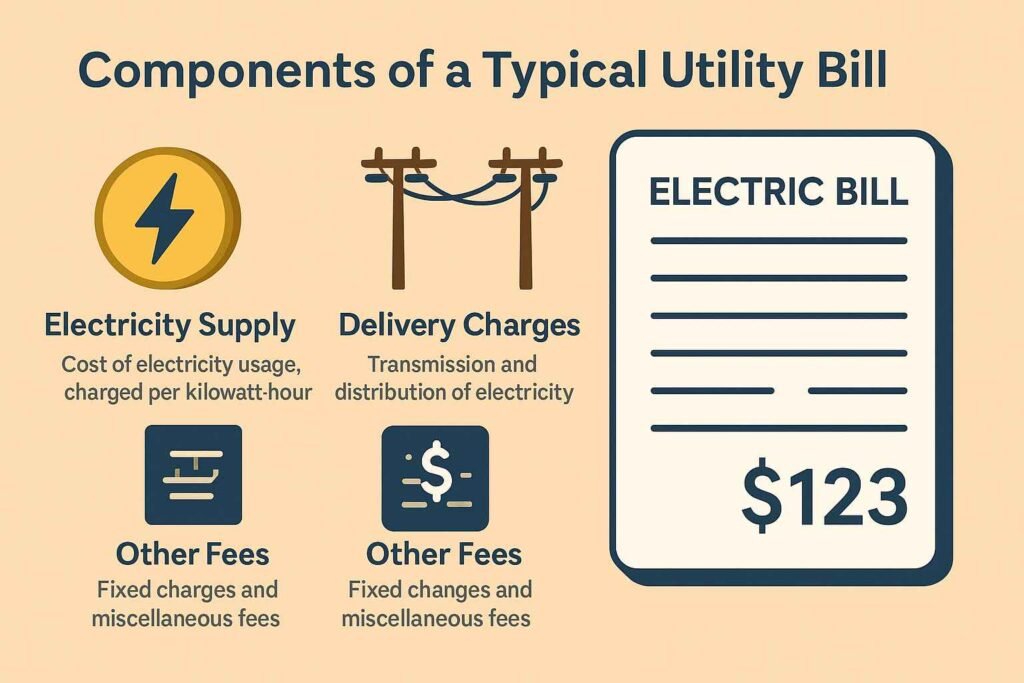 How Do Solar Panels Affect Your Monthly Bill? 2 Components of a Typical Utility Bill